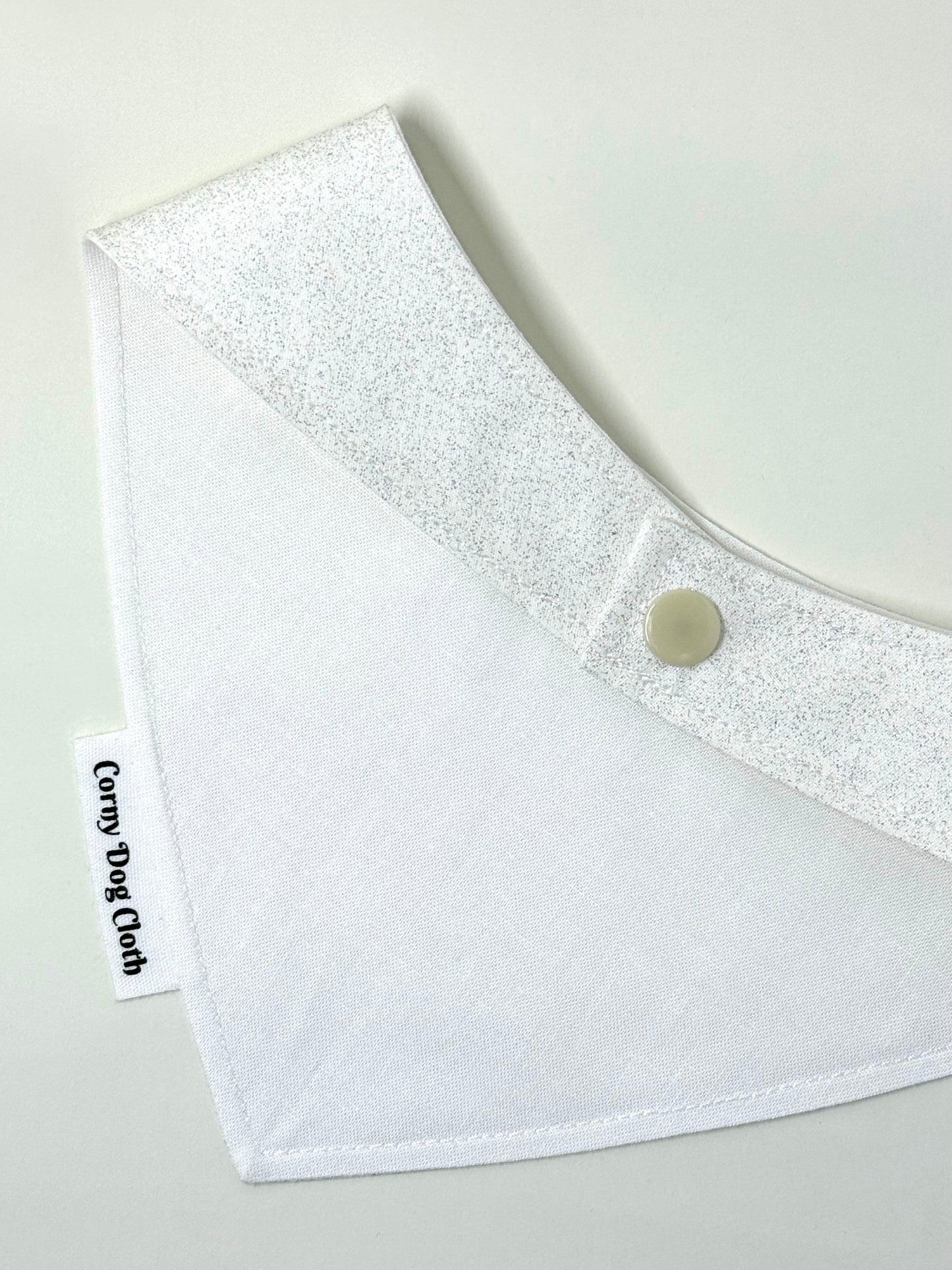 Business Attire Tuxedo White Glitter Bandana