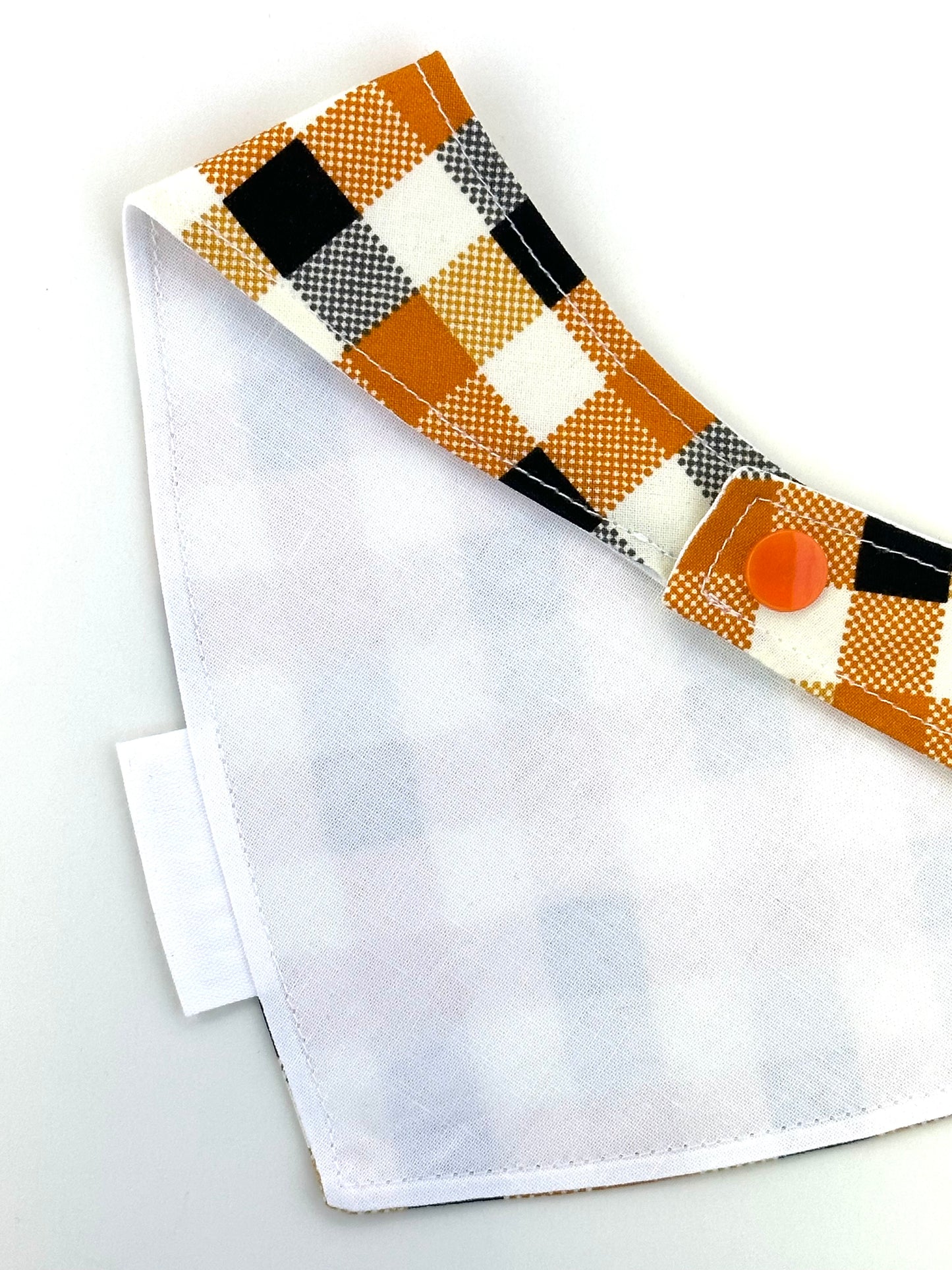 Checkered Pup Orange Custom Bandana