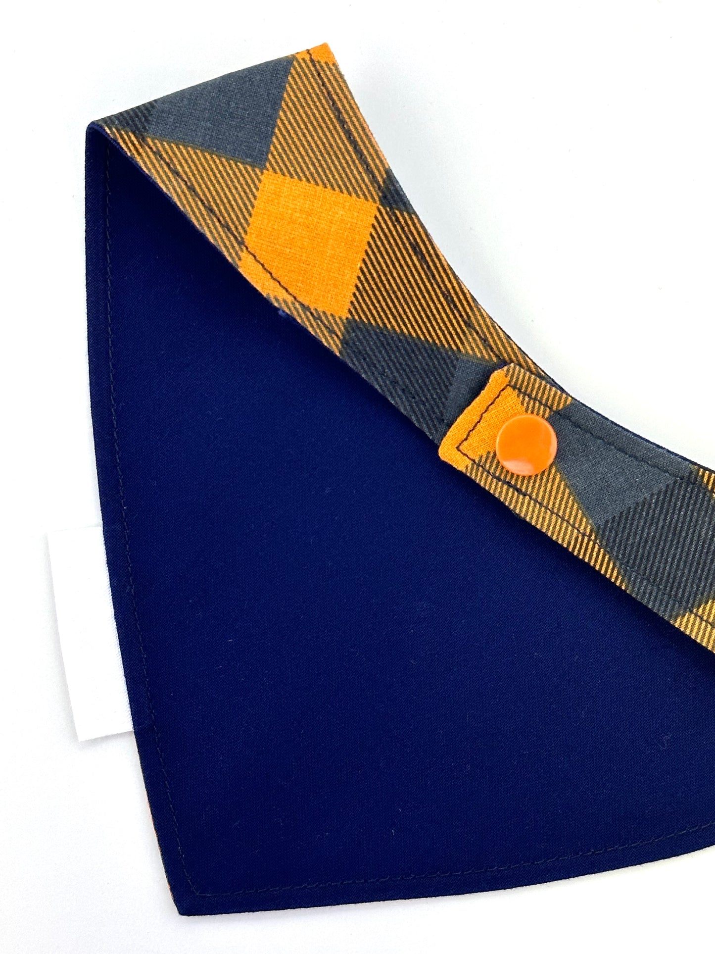Plaid Orange and Midnight Custom Bandana