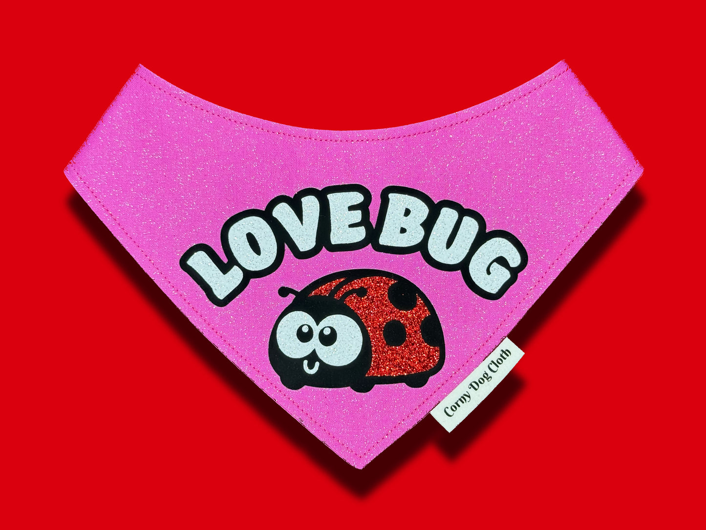 Love Bug Pink Glitter Bandana