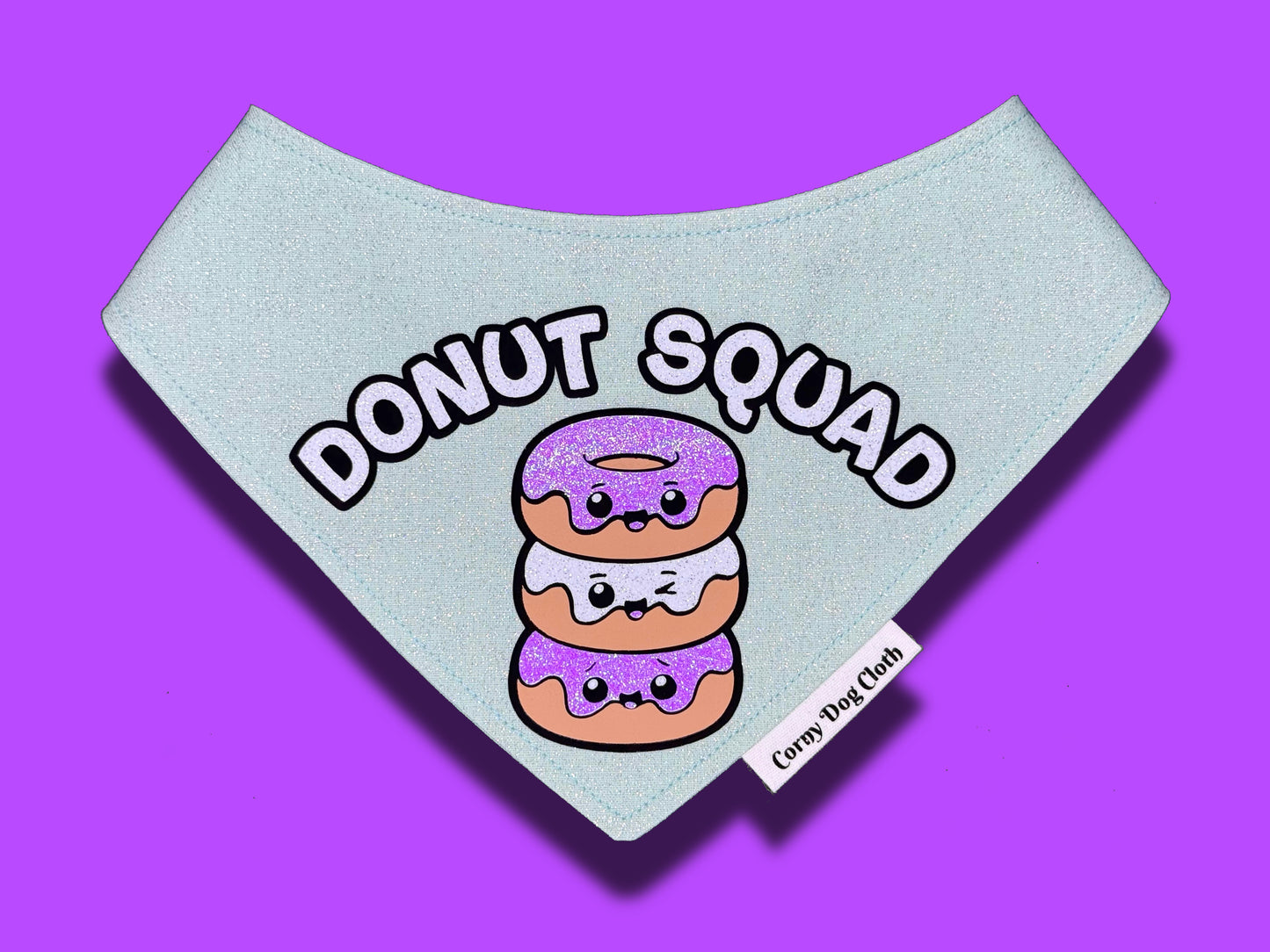 Donut Squad Mint Glitter Bandana