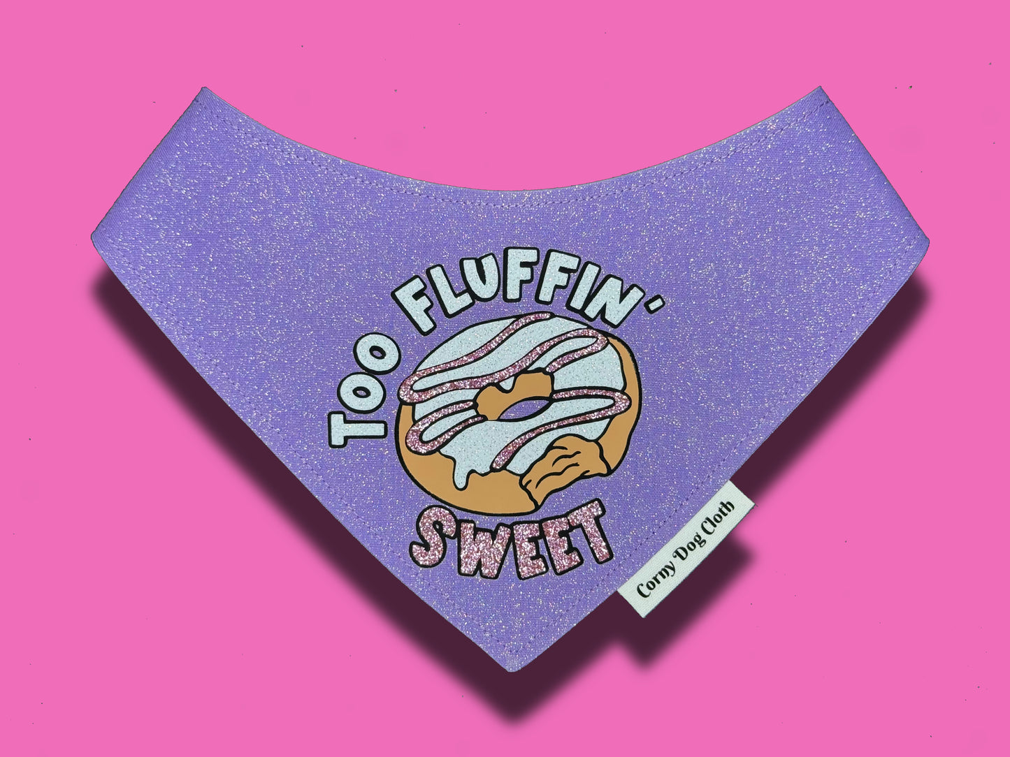 Too Fluffin' Sweet Lilac Glitter Bandana