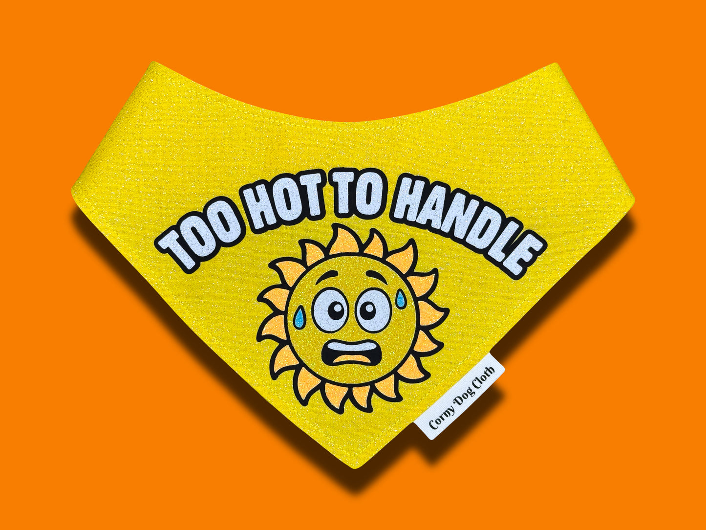 Too Hot to Handle Yellow Glitter Bandana
