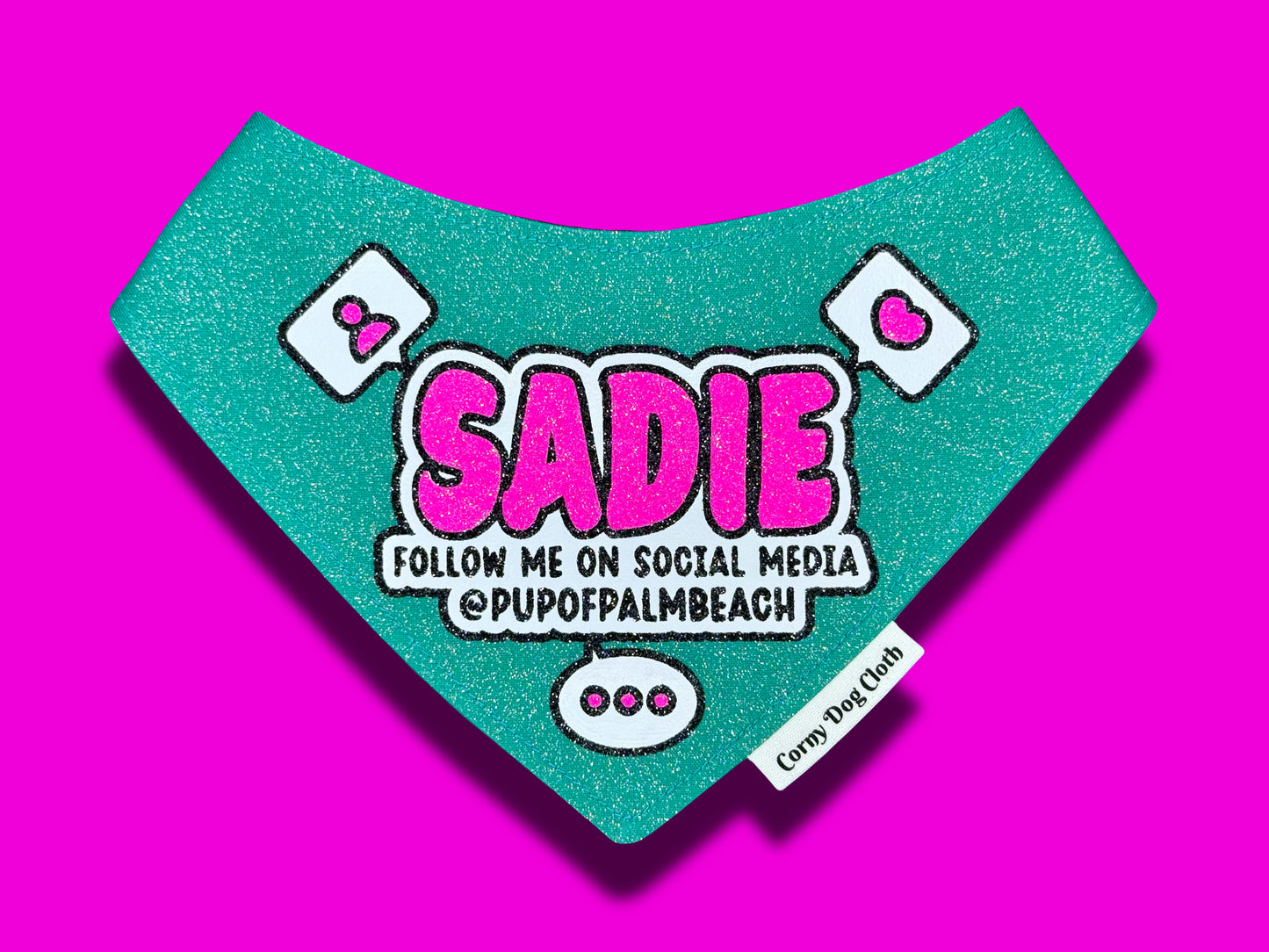 Social Media Glitter Bandana