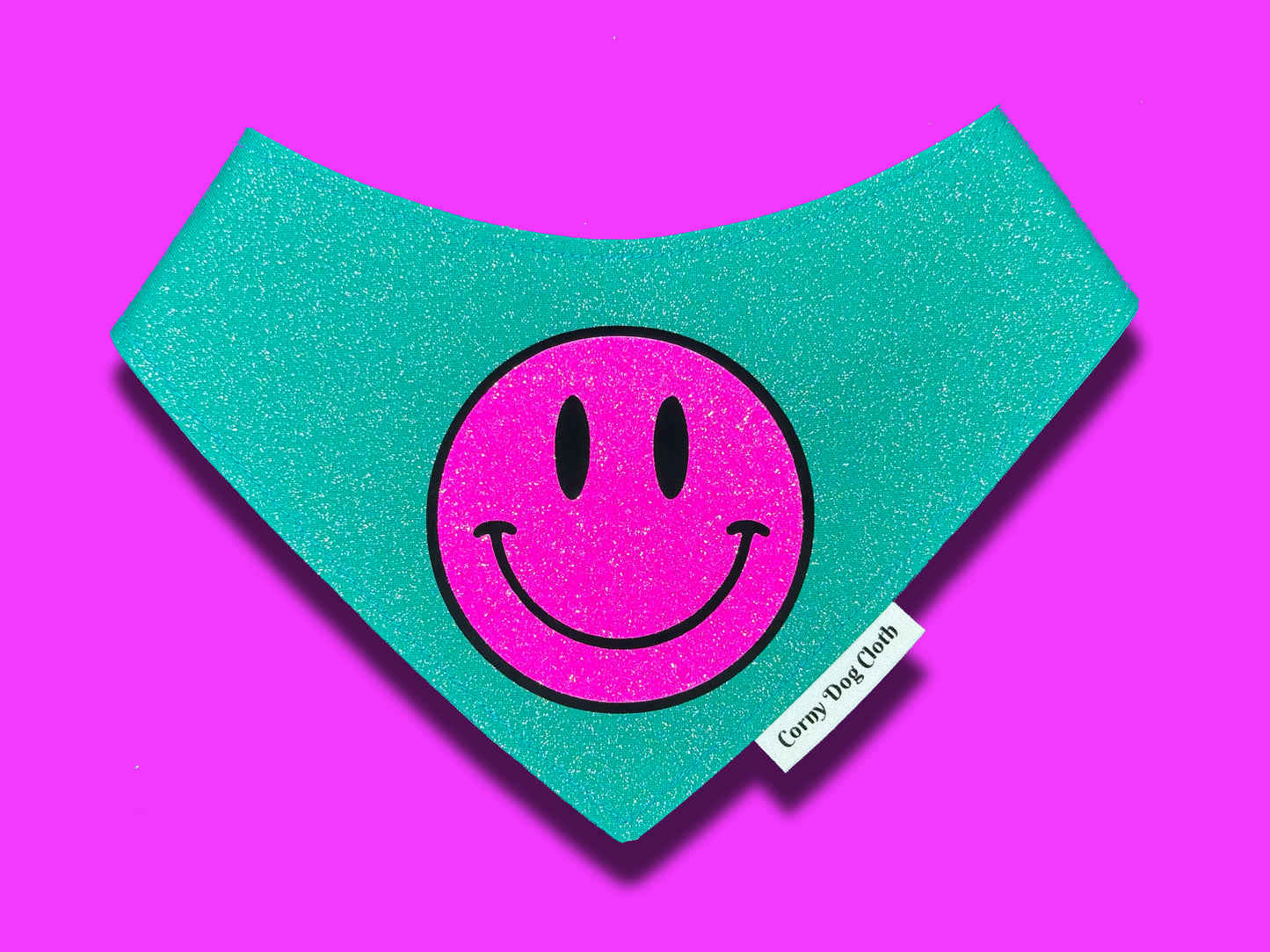 Spread Positivity Teal Glitter Bandana