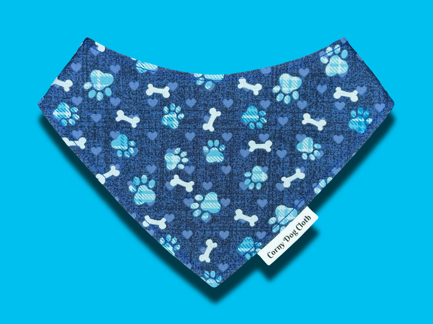 Pawfect Paws Blue Custom Bandana