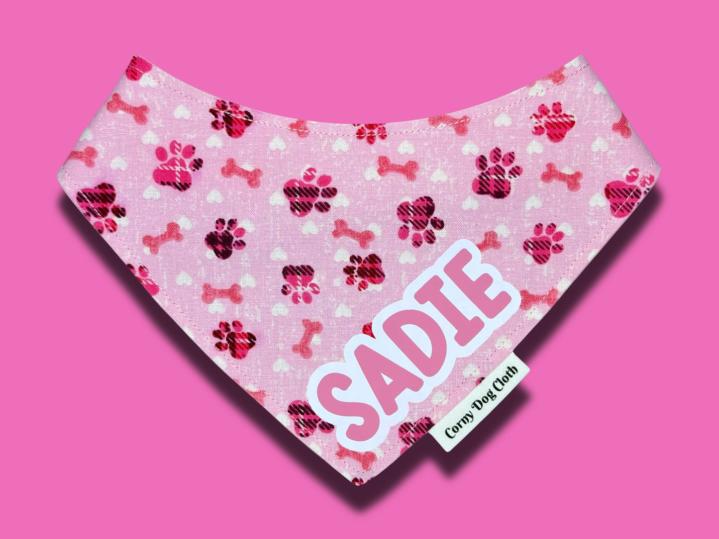 Pawfect Paws Pink Custom Bandana