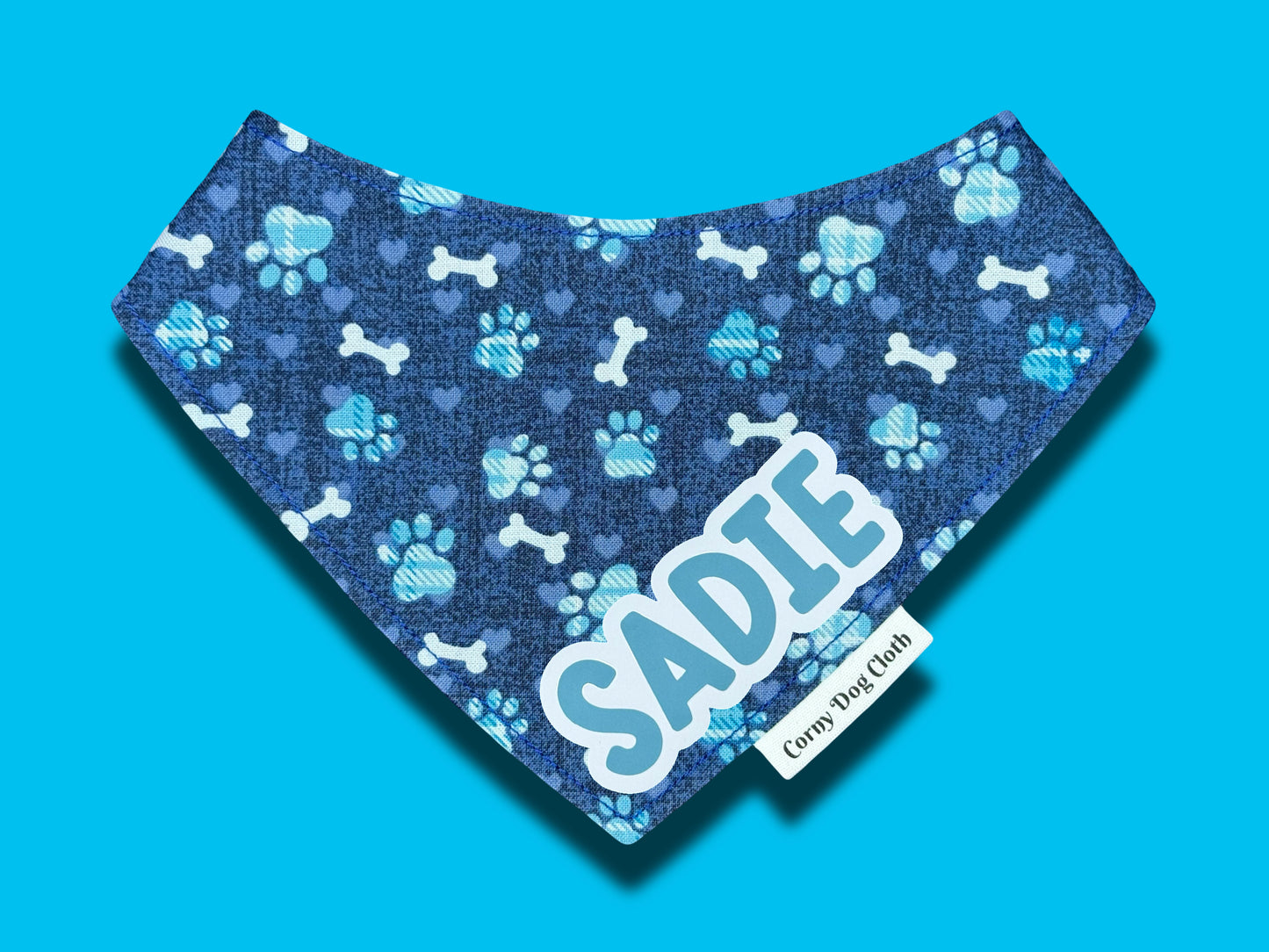 Pawfect Paws Blue Custom Bandana