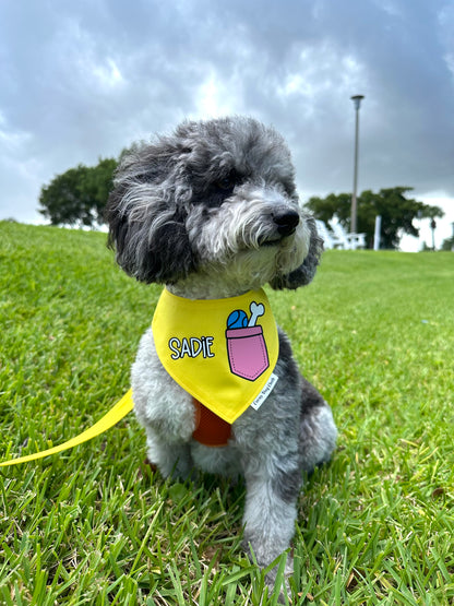 Pup Pocket Personalized Yellow Bandana