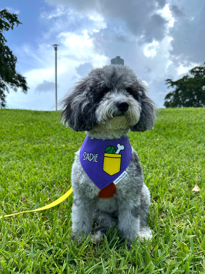 Pup Pocket Personalized Purple Bandana