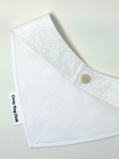 Mama's Midnight Kiss White Glitter Bandana