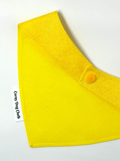 Lucky Clover Personalized Yellow Glitter Bandana