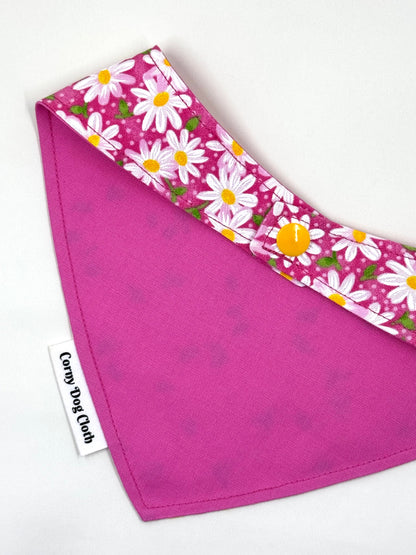 Daisies in Bloom Pink Custom Bandana