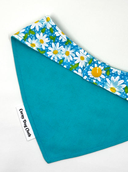 Daisies in Bloom Teal Custom Bandana