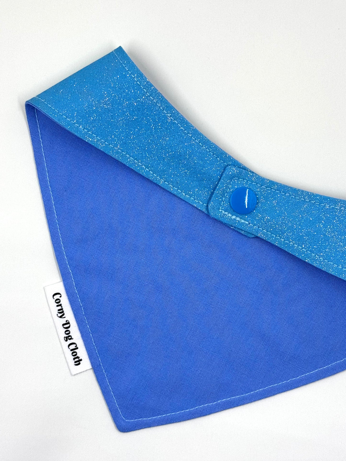 Ho Ho Ho Blue Glitter Bandana