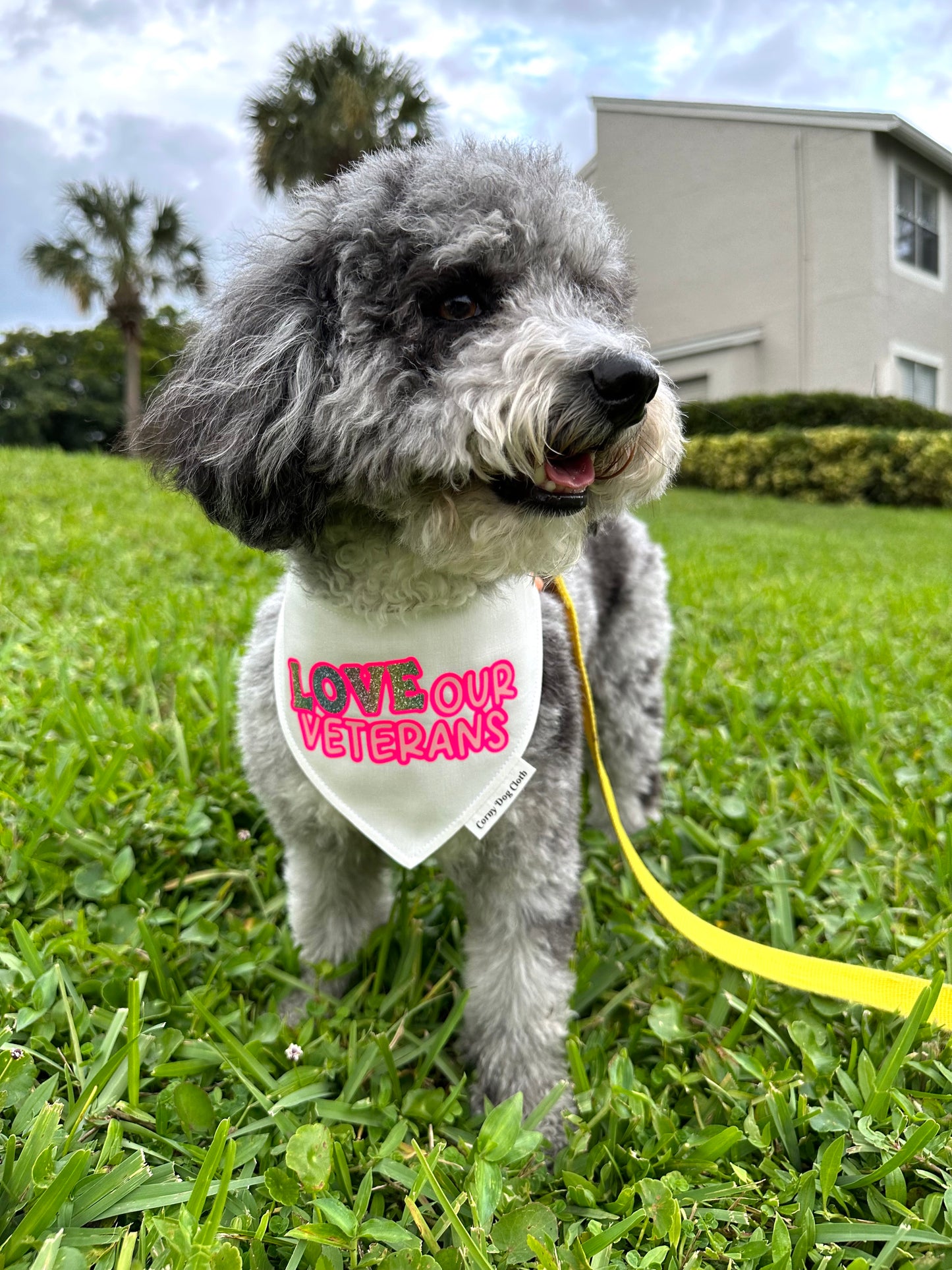 Love Our Veterans White Bandana