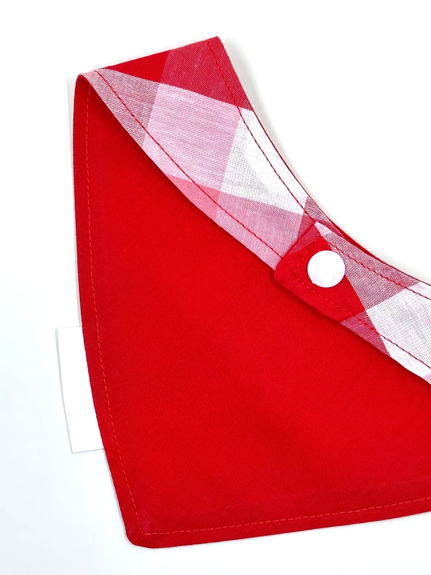 Plaid Red and White Custom Bandana