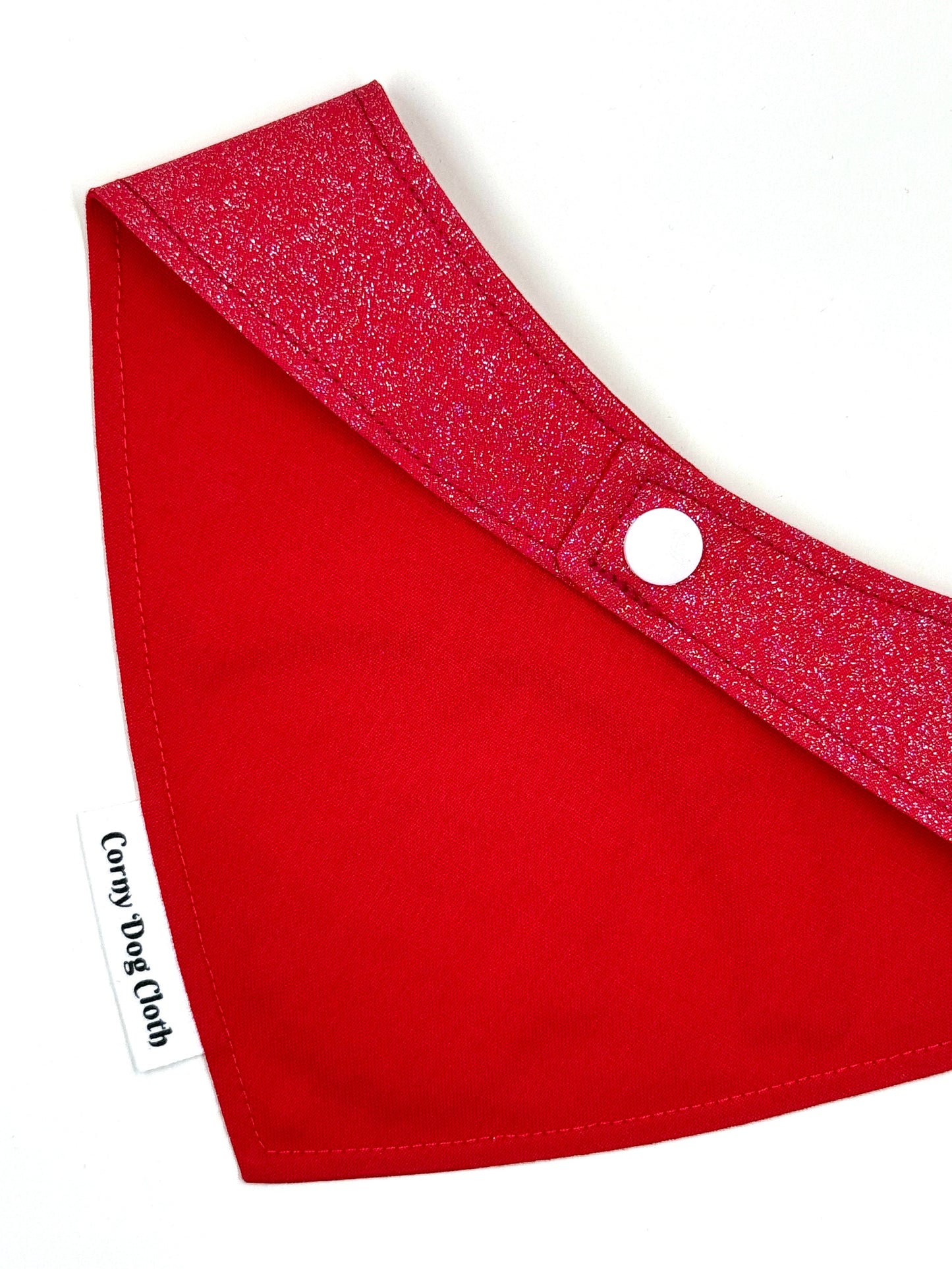 Pup Pocket Personalized Red Glitter Bandana