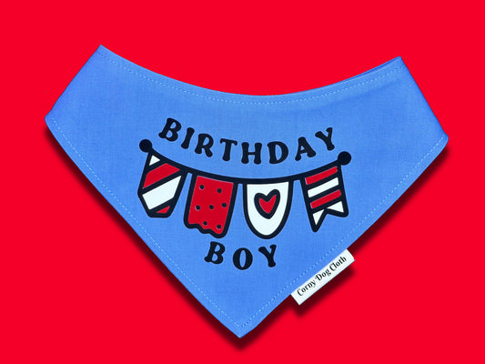 Birthday Boy Baby Blue Bandana