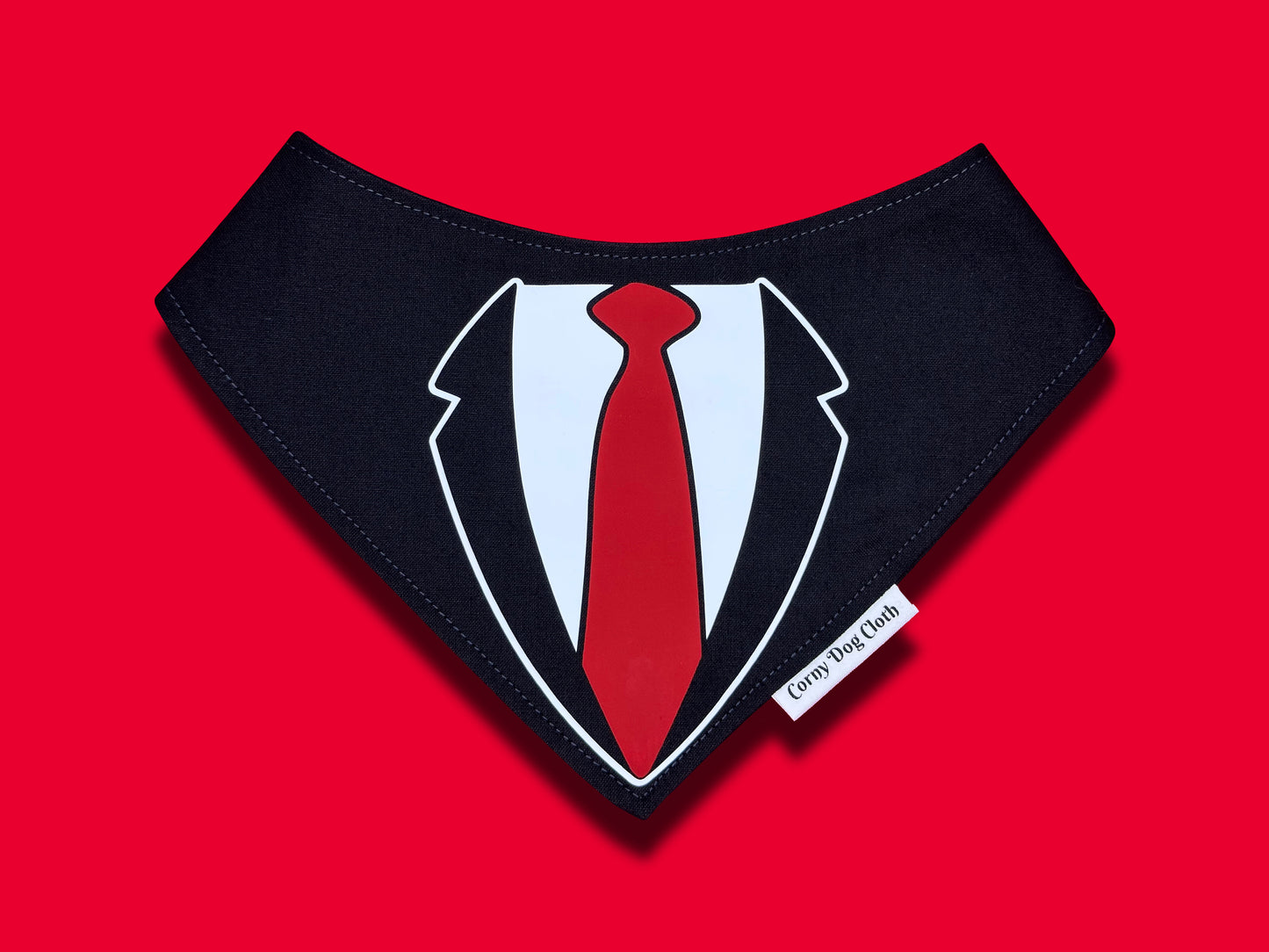 Business Attire Red Tie Black Bandana