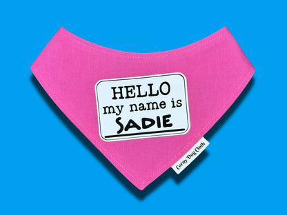 Hello My Name is Personalized Bandana