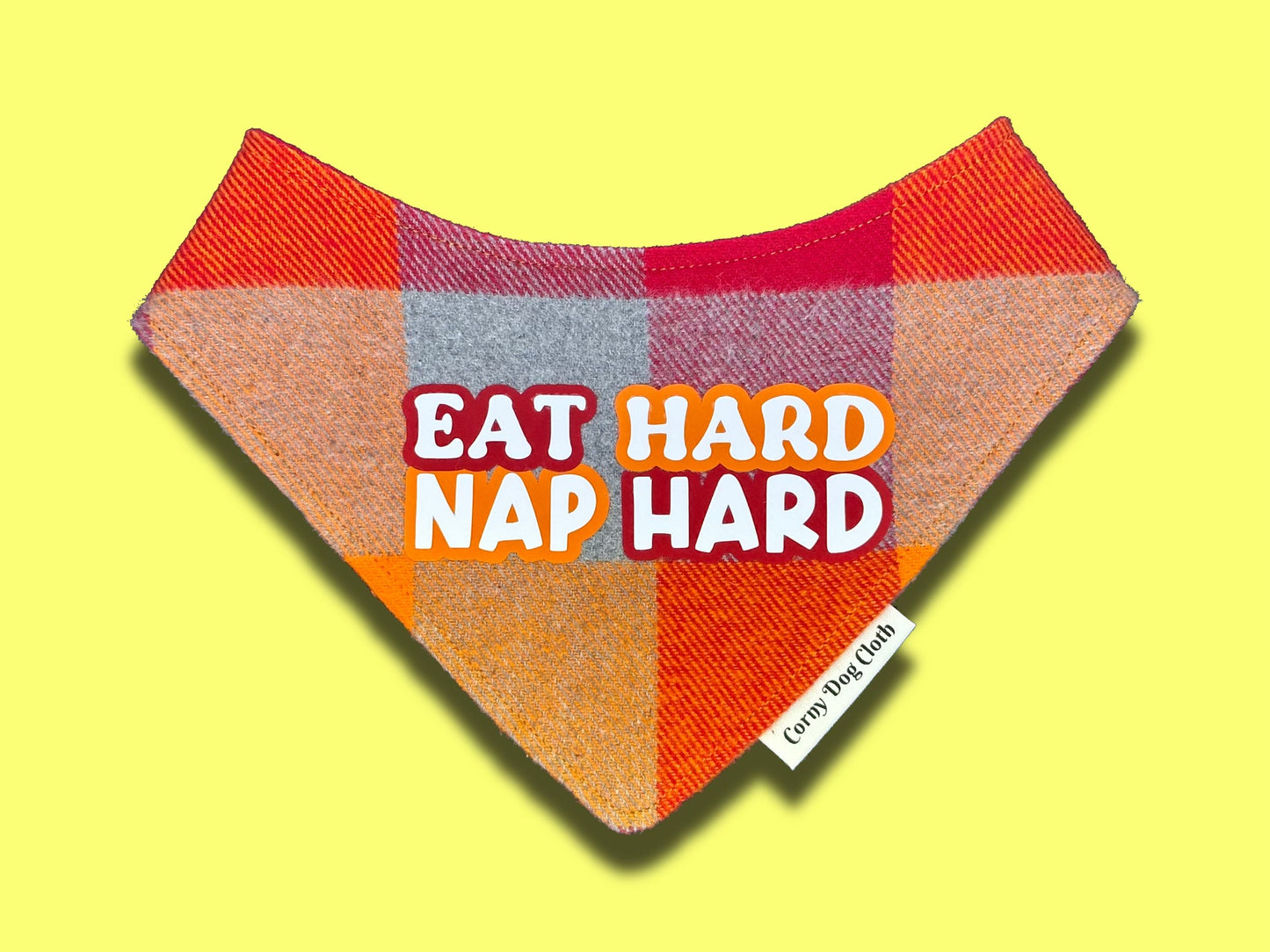 Eat Hard Nap Hard Flannel Bandana