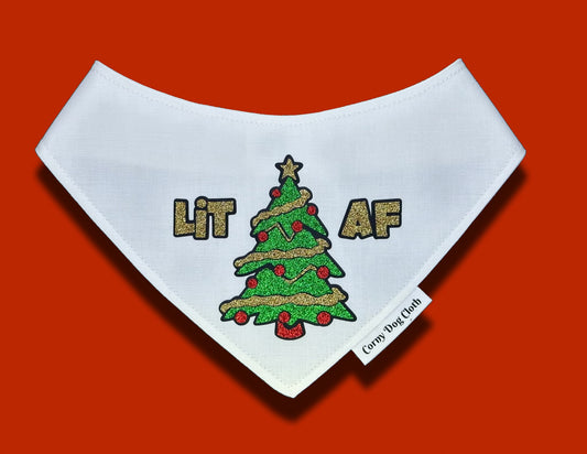 Lit AF White Bandana