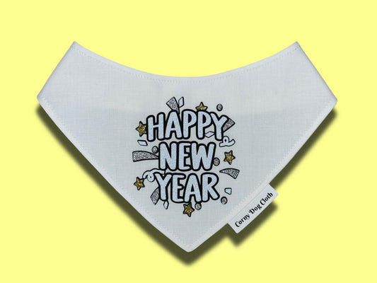 Happy New Year White Bandana