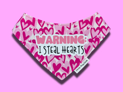 Warning: I Steal Hearts Pink Bandana