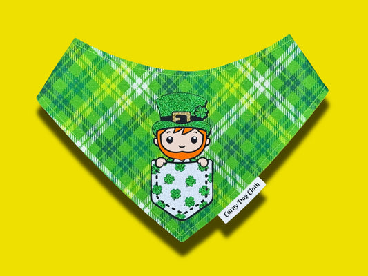Pawerful Luck Plaid Glitter Bandana
