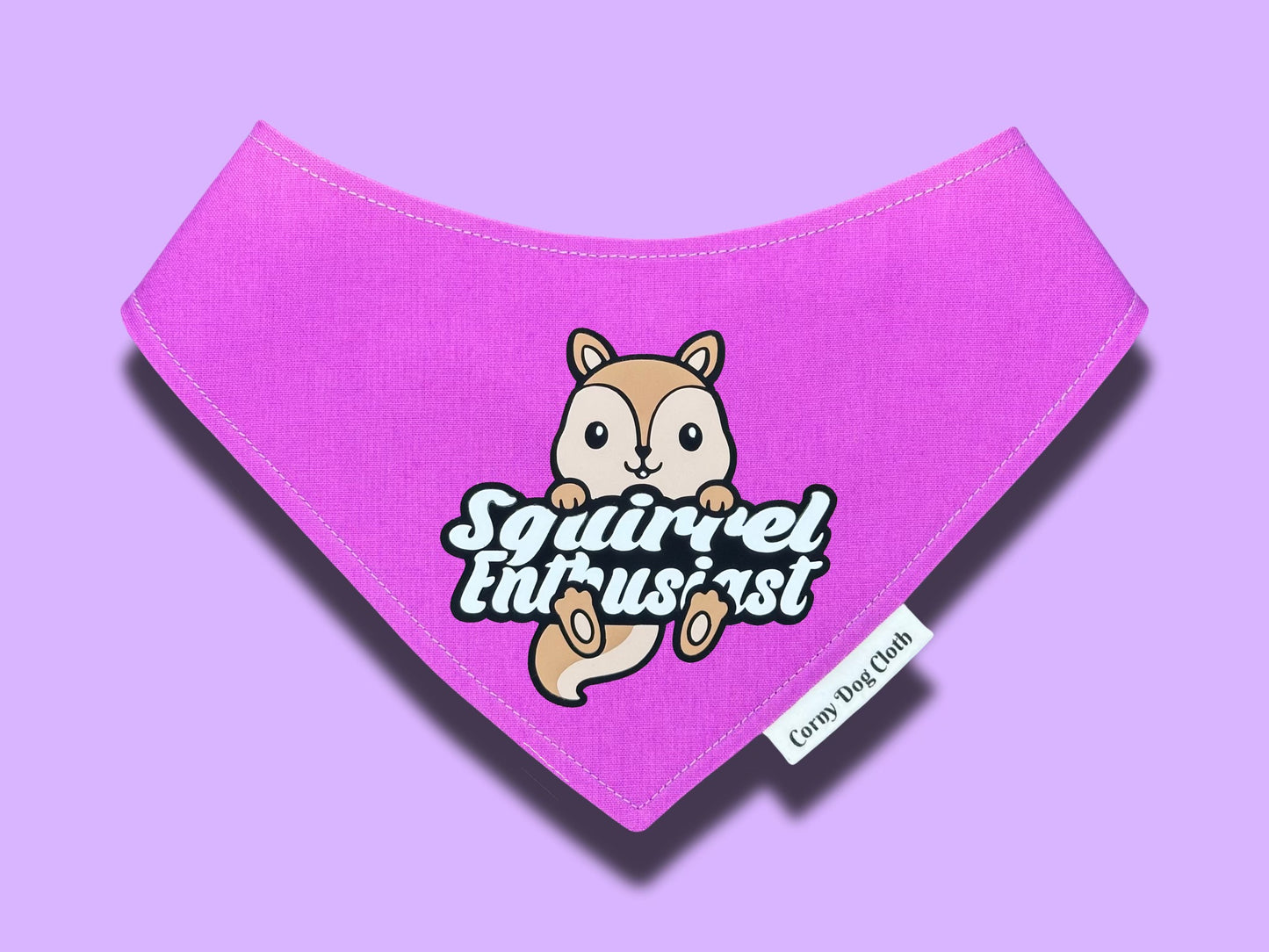 Squirrel Enthusiast Maroon Pink Bandana