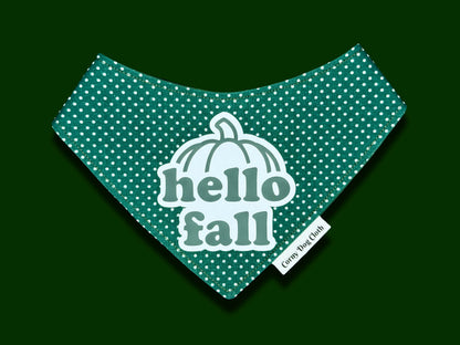 Hello Fall Dark Green Bandana