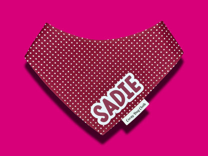 Polka Dot Maroon Custom Bandana