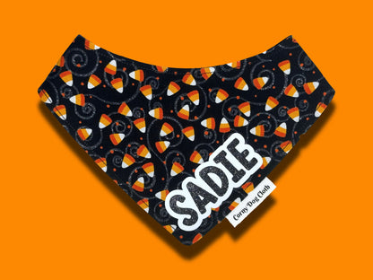 Glitzy Candy Corn Glitter Custom Bandana