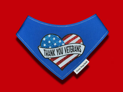 Thank You Veterans Blue Glitter Bandana