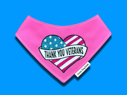 Thank You Veterans Pink Glitter Bandana