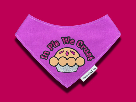 In Pie We Crust Maroon Pink Glitter Bandana