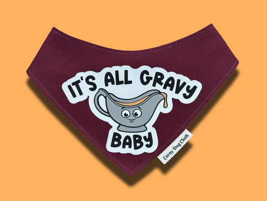 It's All Gravy Baby Maroon Bandana