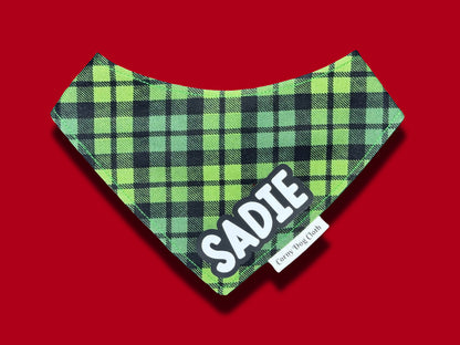 Deep Forest Plaid Custom Bandana