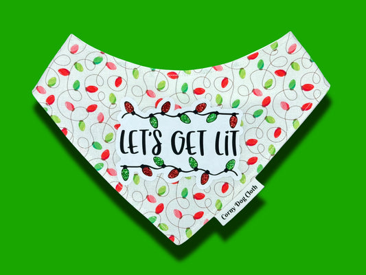 Let's Get Lit White Bandana