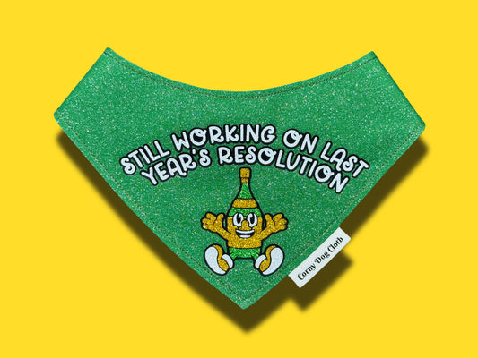 Last Year's Resolution Dark Green Glitter Bandana