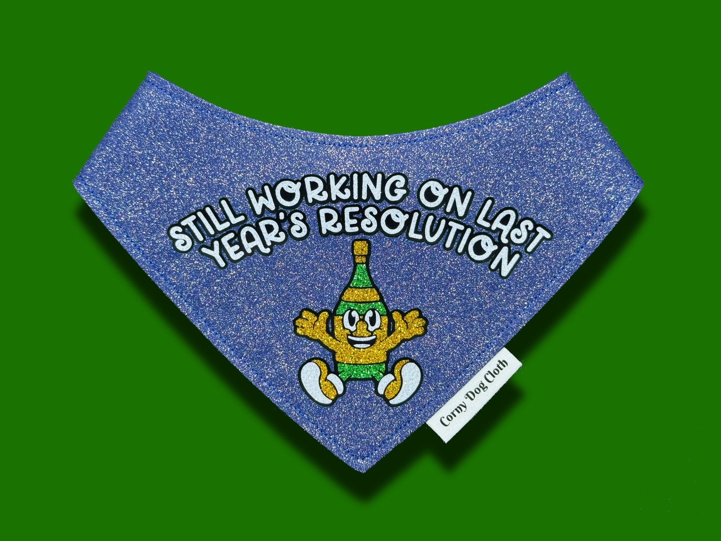 Last Year's Resolution Navy Glitter Bandana