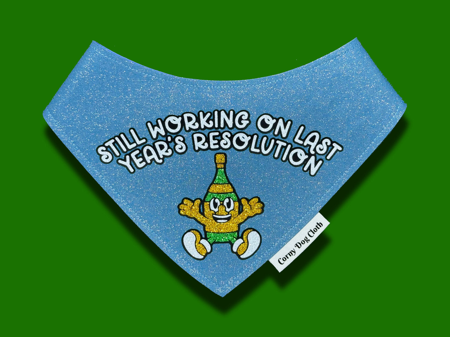 Last Year's Resolution Blue Slate Glitter Bandana