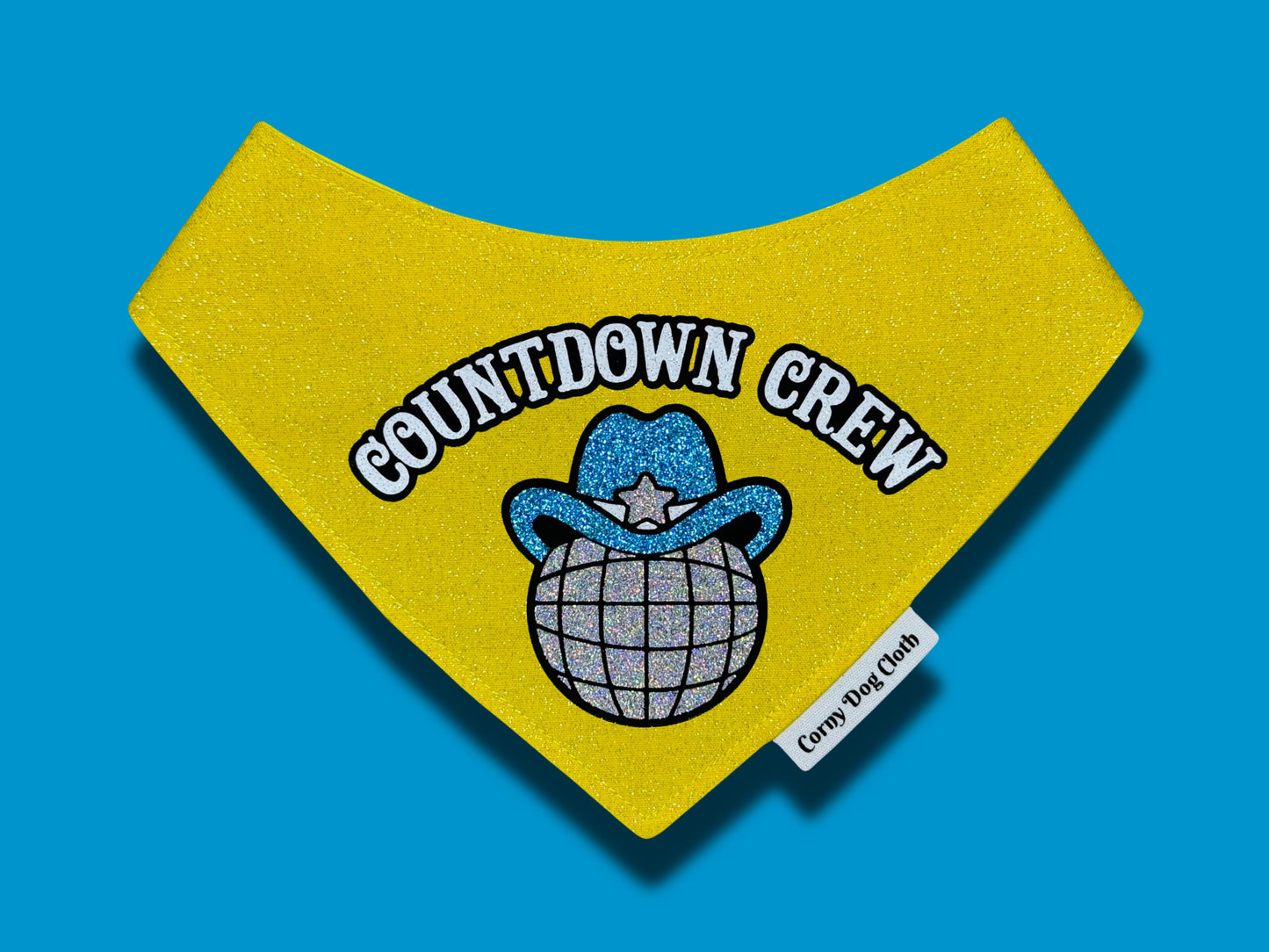 Countdown Crew Yellow Glitter Bandana