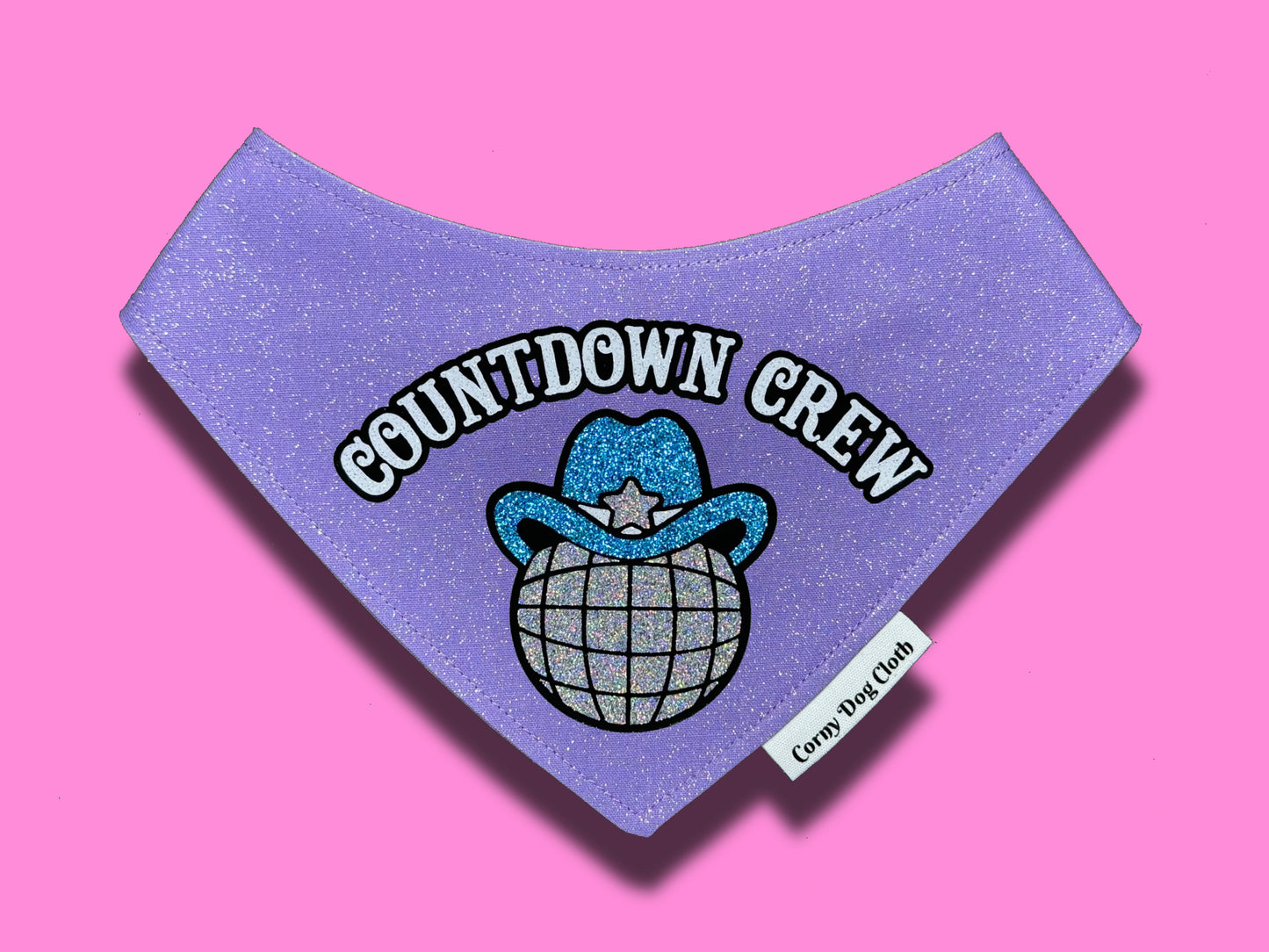 Countdown Crew Lilac Glitter Bandana