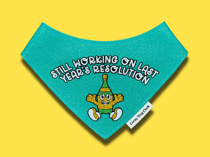 Last Year's Resolution Teal Glitter Bandana
