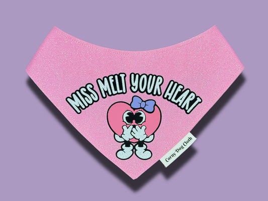 Miss Melt Your Heart Light Pink Glitter Bandana