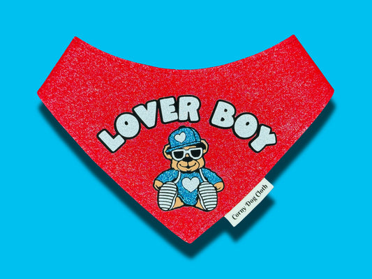 Lover Boy Red Glitter Bandana