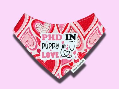 PHD in Puppy Love Pink Bandana