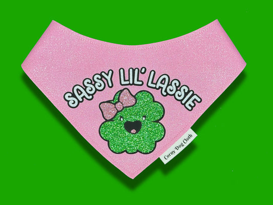 Sassy Lil' Lassie Light Pink Glitter Bandana